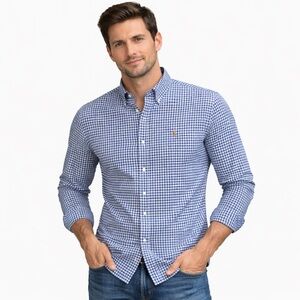 Polo Ralph Lauren Men’s Oxford Shirt Gingham Classic Fit Royal Blue Size XL